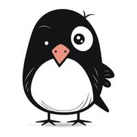 Cute penguin. Vector illustration isolated on a white background.