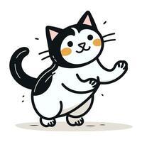 Cute cartoon cat. Vector illustration in doodle style.