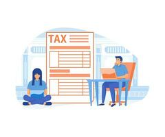 Tax refund. Online Refund. Tax payment. Filing tax form, flat vector modern illustration