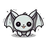 Cute Bat Cartoon Mascot Character Design Vector Illustration.