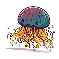 Cartoon jellyfish. Vector illustration of a cartoon jellyfish.