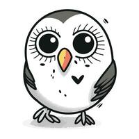 Cute cartoon owl. Vector illustration isolated on a white background.