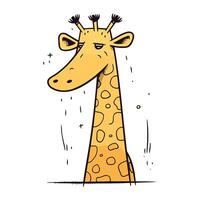 Cute cartoon giraffe isolated on white background. Vector illustration.