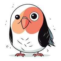 Cute cartoon parrot. Vector illustration isolated on white background.