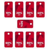 SET SALE TAG BADGE TEMPLATE FLAT COLOR DESIGN. OFFER WITH DIFFERENT DISCOUNT FROM 10, 20, 30, 40, 50, 60, 70, 80, 90 PERCENT OFF.MODERN DESIGN VECTOR FOR YOUR BUSINESS