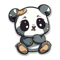 Cute cartoon panda. Vector illustration isolated on white background.