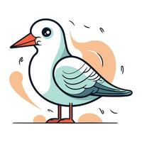 Vector illustration of a seagull on a white background. Vector illustration