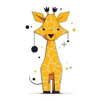 Giraffe. Cute cartoon character. Vector flat illustration.