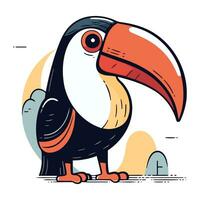 Cartoon toucan. Vector illustration of cute cartoon toucan.