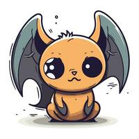 Cute cartoon little bat. Vector illustration of a cute little bat.