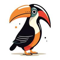 Toucan vector illustration. Cartoon toucan isolated on white background.