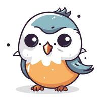 Cute cartoon owl. Vector illustration. Isolated on white background.