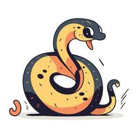 Funny cartoon snake. Vector illustration. Isolated on white background.