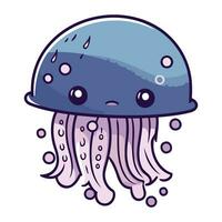cute jellyfish kawaii cartoon icon vector illustration graphic design