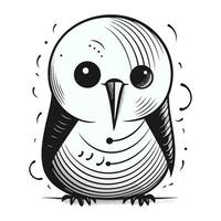 Penguin. Cute cartoon character. Hand drawn vector illustration.