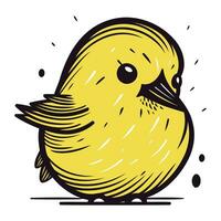 Cute little bird. Vector illustration in doodle style.