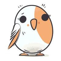 Cute cartoon bird isolated on white background. Vector illustration in a flat style.