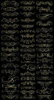 Golden color page Divider And Design Elements. Set of Various Simple Black Divider Design, Assorted Divider Collection Template Vector. Collection of floral dividers elements mega decoration vector