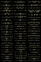 Golden color page Divider And Design Elements. Set of Various Simple Black Divider Design, Assorted Divider Collection Template Vector. Collection of floral dividers elements mega decoration vector