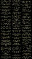 Golden color page Divider And Design Elements. Set of Various Simple Black Divider Design, Assorted Divider Collection Template Vector. Collection of floral dividers elements mega decoration vector