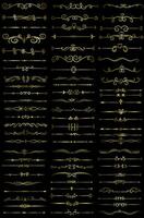 Golden color page Divider And Design Elements. Set of Various Simple Black Divider Design, Assorted Divider Collection Template Vector. Collection of floral dividers elements mega decoration vector