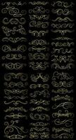 Golden color page Divider And Design Elements. Set of Various Simple Black Divider Design, Assorted Divider Collection Template Vector. Collection of floral dividers elements mega decoration vector