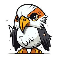 Cute Cartoon Eagle Mascot Character. Vector Illustration.