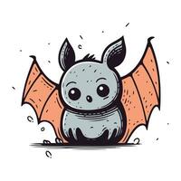 Cute cartoon bat. Vector illustration isolated on a white background.