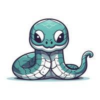 linda dibujos animados serpiente. vector ilustración aislado en un blanco antecedentes.