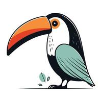 Toucan isolated on white background. Vector illustration in cartoon style.