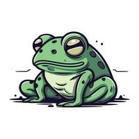 Cute cartoon frog isolated on a white background. Vector illustration.