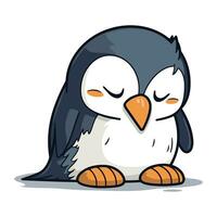 linda pingüino aislado en blanco antecedentes. dibujos animados vector ilustración.