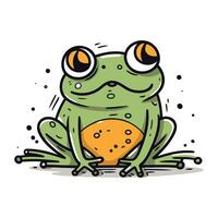 Frog. Vector illustration. Isolated on a white background.