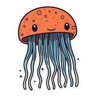 cute jellyfish kawaii character illustration design vector illustration design