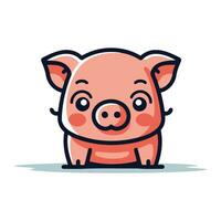 Cute piggy vector illustration. Cute pig cartoon character.