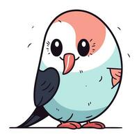 Cute cartoon parrot. Vector illustration of a cute bird.