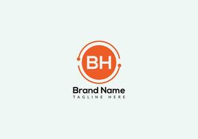 Abstract BH letter modern initial lettermarks logo design vector