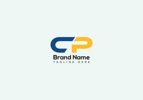 Abstract CP letter modern initial lettermarks logo design vector