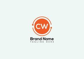 Abstract CW letter modern initial lettermarks logo design vector