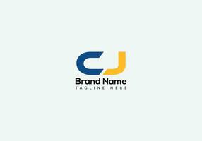 Abstract CJ letter modern initial lettermarks logo design vector