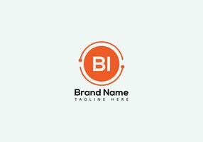Abstract BI letter modern initial lettermarks logo design vector