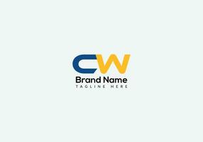 Abstract CW letter modern initial lettermarks logo design vector