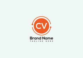 Abstract CV letter modern initial lettermarks logo design vector