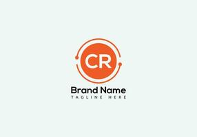 Abstract CR letter modern initial lettermarks logo design vector