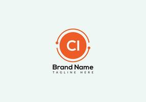 Abstract CI letter modern initial lettermarks logo design vector