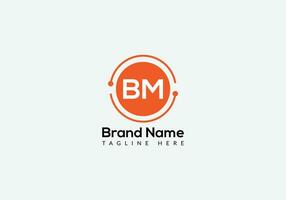 Abstract BM letter modern initial lettermarks logo design vector