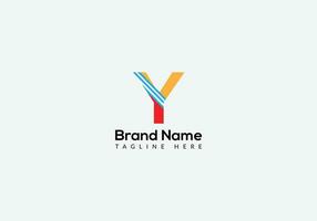 Abstract Y letter modern initial lettermarks logo design vector
