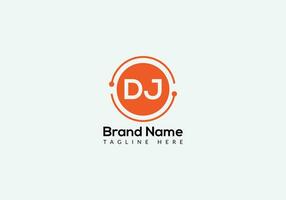 Abstract DJ letter modern initial lettermarks logo design vector