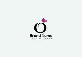 Abstract O letter modern initial butterfly lettermarks logo design vector