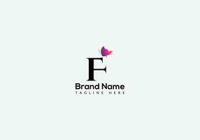 Abstract F letter modern initial butterfly lettermarks logo design vector